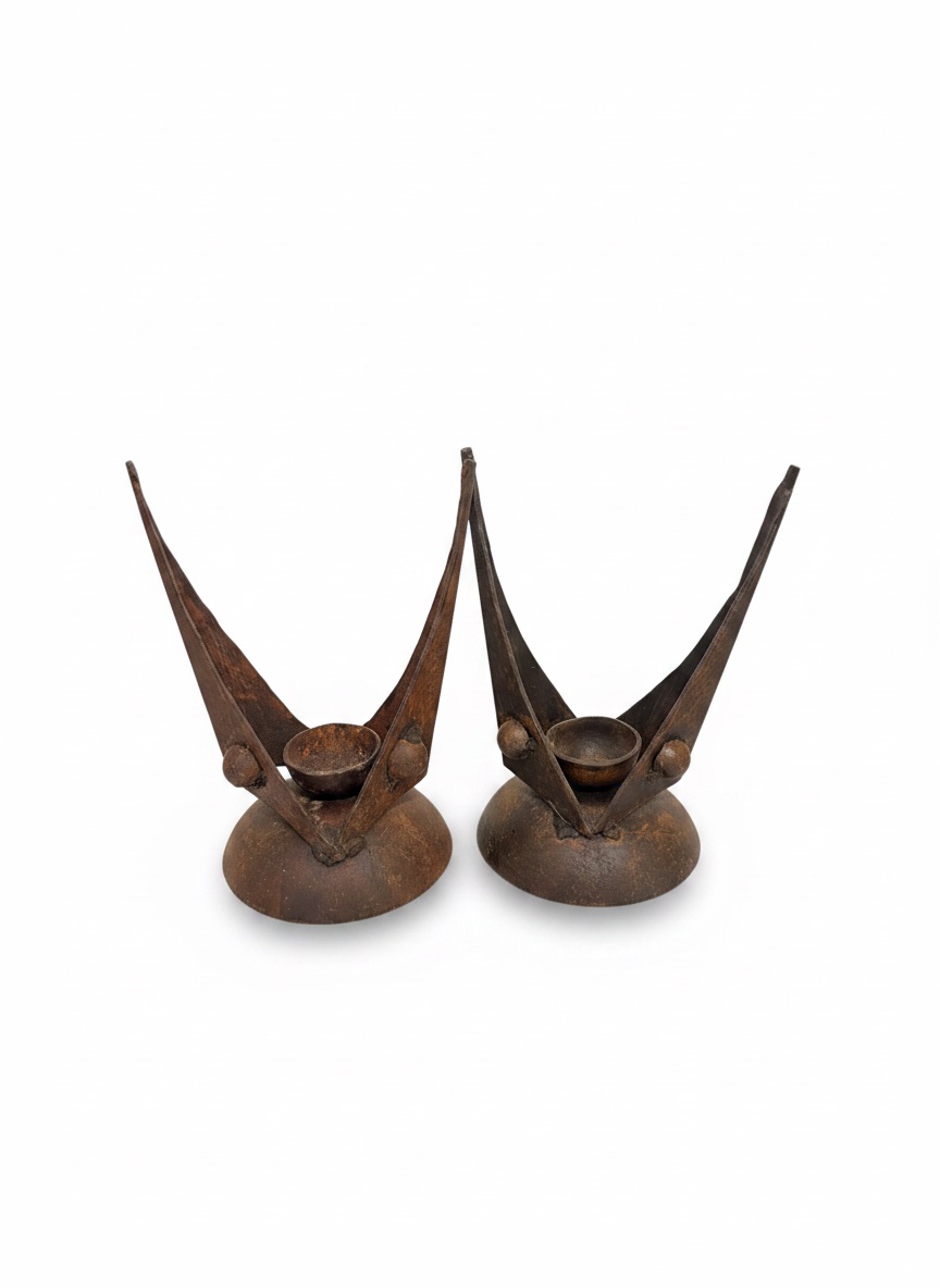 Pair Of Brutalist Candles